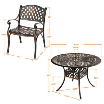 Image showing 5 th Nuu Garden Outdoor 5 pc. Cast Aluminum Dining Set