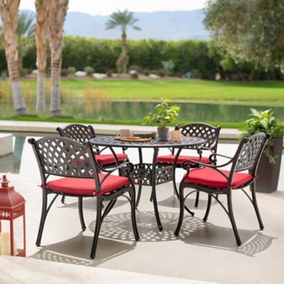 Image showing 9 th Nuu Garden 5 pc. Cast Aluminum Dining Set with Cushions