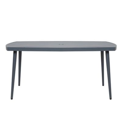 Image showing  Outdoor Aluminum Dining Table with 2.76 in. Umbrella Hole, Dark Gray