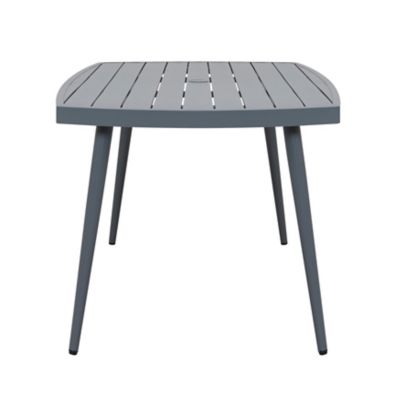 Image showing  Outdoor Aluminum Dining Table with 2.76 in. Umbrella Hole, Dark Gray