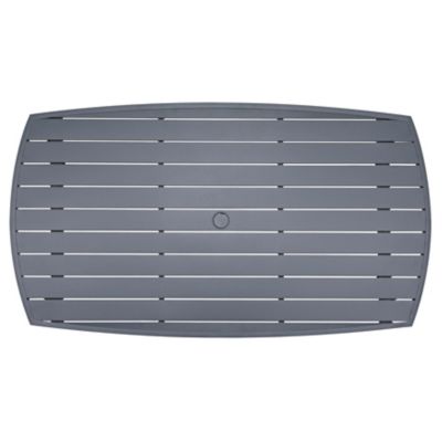 Image showing  Outdoor Aluminum Dining Table with 2.76 in. Umbrella Hole, Dark Gray