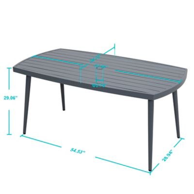 Image showing 5 th Nuu Garden Outdoor Aluminum Dining Table with 2.76 in. Umbrella Hole, Dark Gray