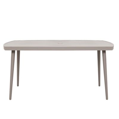 Image showing  Outdoor Aluminum Dining Table with 2.76 in. Umbrella Hole, Dark Gray