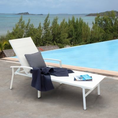 Nuu Garden Outdoor Textilene Chaise Lounge with 6-Position Adjustable Back