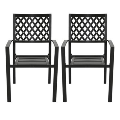 Nuu Garden Outdoor Iron Patio Chairs, 2-Pack