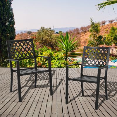 Image showing  Outdoor Iron Patio Chairs, 2-Pack