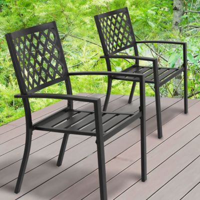 Image showing  Outdoor Iron Patio Chairs, 2-Pack