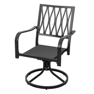 Image showing  2 pc. Swivel Patio Dining Chair Set with Cushion