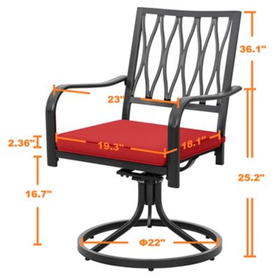 Image showing 5 th Nuu Garden 2 pc. Swivel Patio Dining Chair Set with Cushion