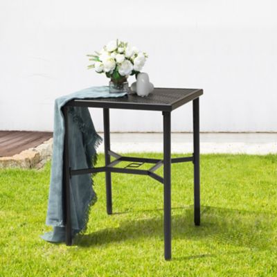 Image showing  28 in. Square Bar Table with Umbrella Hole