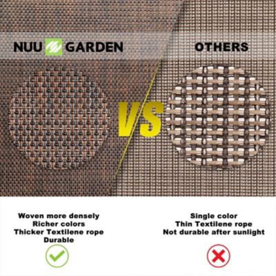 Image showing 10 th Nuu Garden Outdoor Patio Swivel Bar Stools, All-Weather Textilene, Black/Brown, 2-Pack