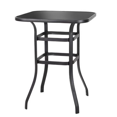 Nuu Garden Outdoor Square Iron Bar Table, 31.5 in. x 31.5 in. x 40.16 in.