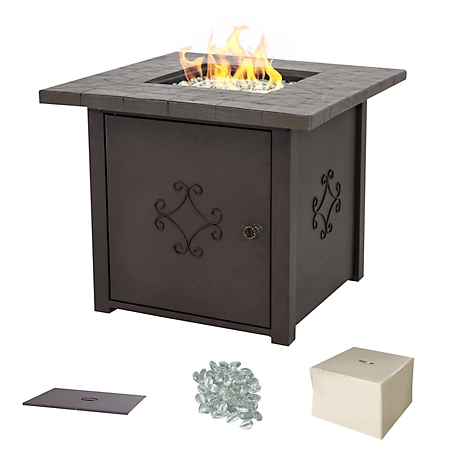 Nuu Garden 30 in. Fire Pit Table with Cover