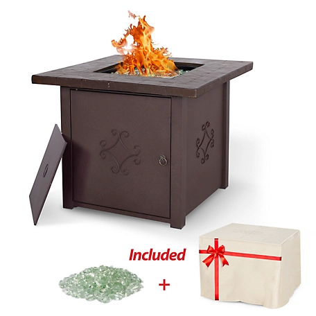 Nuu Garden 30 in. Steel Fire Pit Table with Cover