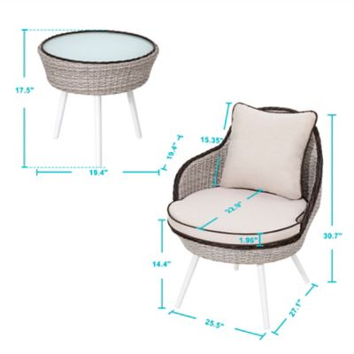 Image showing  Outdoor 2-Person Patio Bistro Set with Cushions