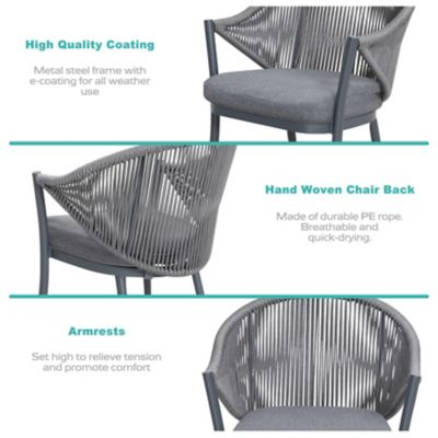 Image showing 6 th Nuu Garden 3 pc. Patio Furniture Outdoor Conversation Bistro Set with Cushions