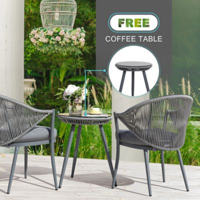 Image showing 8 th Nuu Garden 3 pc. Patio Furniture Outdoor Conversation Bistro Set with Cushions