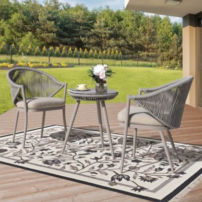 Nuu Garden 3 pc. Patio Furniture Bistro Set with Cushions