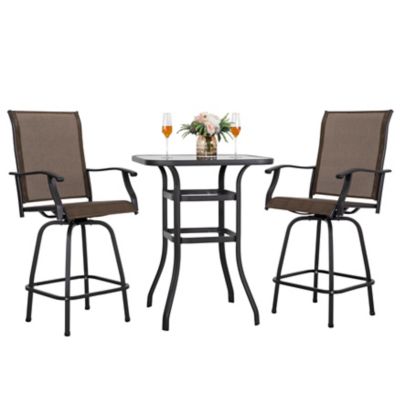 Nuu Garden 3 pc. Patio Furniture Iron Bar Set