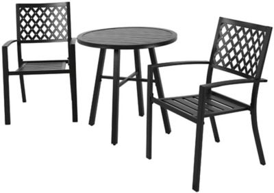 Nuu Garden 3 pc. Patio Furniture Set, Includes Slatted Round Side Table