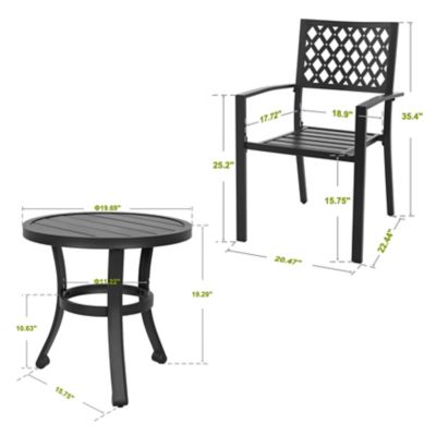 Image showing 5 th Nuu Garden 3 pc. Patio Furniture Set, Includes Slatted Round Side Table