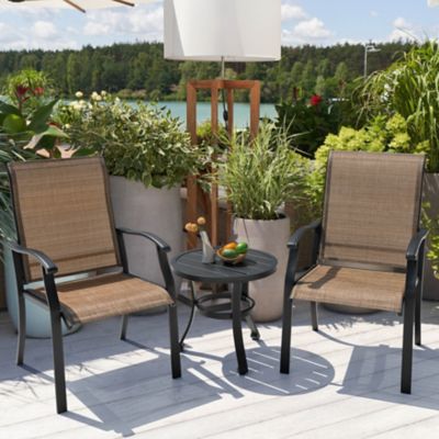 Nuu Garden 3 pc. All-Weather Iron Metal Patio Dining Chair Set