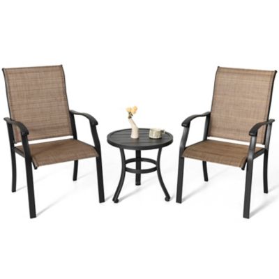Image showing  3 pc. All-Weather Iron Metal Patio Dining Chair Set