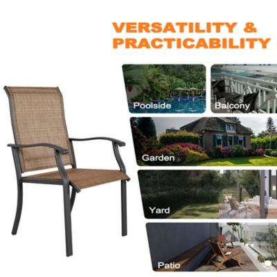 Image showing  3 pc. All-Weather Iron Metal Patio Dining Chair Set