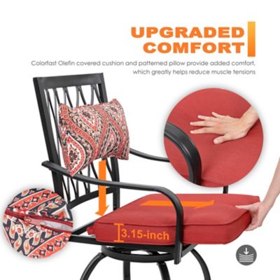 Image showing  3 pc. 360-Degree Swivel Patio Table Set with Square Table and 2 Bar Stools