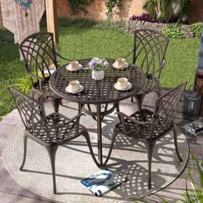 Image showing 9 th Nuu Garden 5 pc. Cast-Aluminum Patio Dining Set