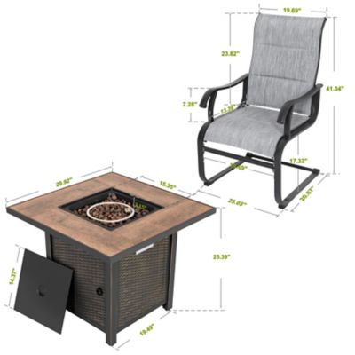 Image showing 5 th Nuu Garden 5 pc. 30 x 25in. Outdoor Fire Table Set