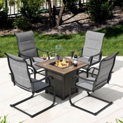 Image showing 8 th Nuu Garden 5 pc. 30 x 25in. Outdoor Fire Table Set