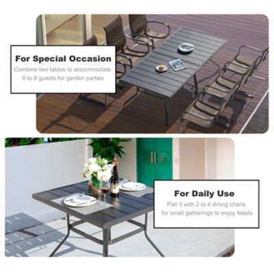 Image showing 9 th Nuu Garden 37 in. Outdoor Square Patio Dining Table for 4-6 People