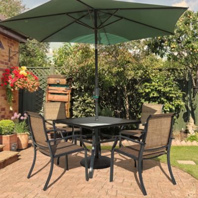 Image showing  Outdoor 5-Piece Textilene Dining Set, Powder-coated Iron Frame