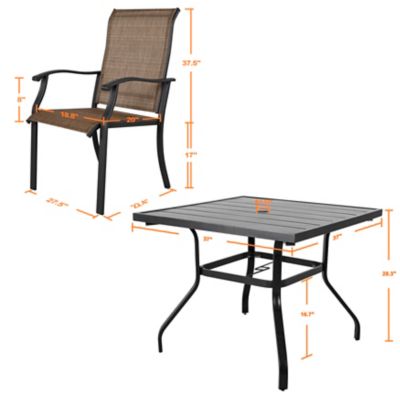 Image showing  Outdoor 5-Piece Textilene Dining Set, Powder-coated Iron Frame