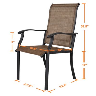 Image showing 6 th Nuu Garden Outdoor Patio Chair Set, Textilene Fabric and Iron Frame, Brown, 2 pk.