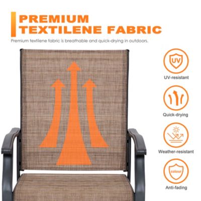 Image showing 7 th Nuu Garden Outdoor Patio Chair Set, Textilene Fabric and Iron Frame, Brown, 2 pk.