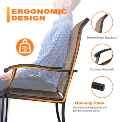 Image showing 8 th Nuu Garden Outdoor Patio Chair Set, Textilene Fabric and Iron Frame, Brown, 2 pk.