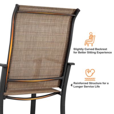 Image showing 9 th Nuu Garden Outdoor Patio Chair Set, Textilene Fabric and Iron Frame, Brown, 2 pk.