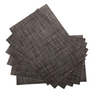 Image showing  Avestar Stain-Resistant Anti-Skid Washable PVC Table Mats, 18 in. x 12 in., Gray, 6-Pack