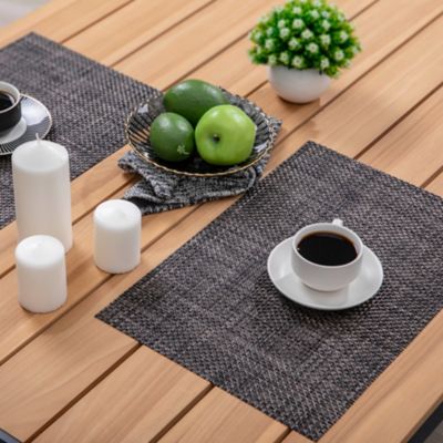 Image showing  Avestar Stain-Resistant Anti-Skid Washable PVC Table Mats, 18 in. x 12 in., Gray, 6-Pack