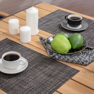 Image showing  Avestar Stain-Resistant Anti-Skid Washable PVC Table Mats, 18 in. x 12 in., Gray, 6-Pack