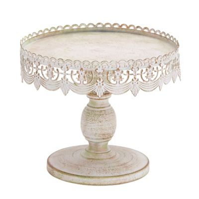 Image showing  White Iron Farmhouse Cake Stand, 9 in. x 10 in. x 10 in.