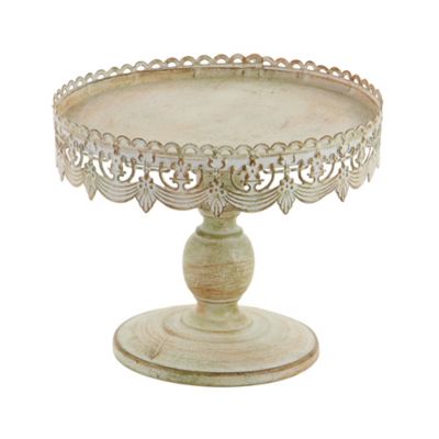 Image showing  White Iron Farmhouse Cake Stand, 9 in. x 10 in. x 10 in.