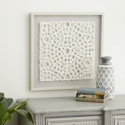 Harper & Willow Gold Wood Natural Shadow Box Art, 24 in. x 24 in.