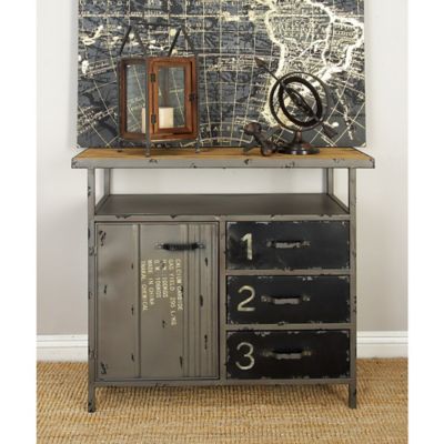 Harper & Willow 3-Drawer Iron Industrial Cabinet