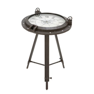 Image showing  Metal Industrial Table Clock, 24 in. x 19 in. x 19 in., Black