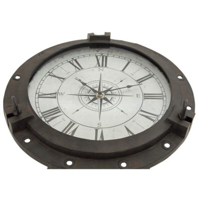 Image showing  Metal Industrial Table Clock, 24 in. x 19 in. x 19 in., Black