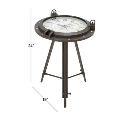 Image showing  Metal Industrial Table Clock, 24 in. x 19 in. x 19 in., Black