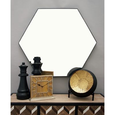 Harper & Willow Clear Contemporary Wood Wall Mirror, 35 in. x 41 in., 60148